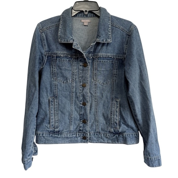 Falls Creek Jackets & Blazers - Falls Creek Distressed Raw Hem Denim Jacket Medium Wash Coastal Cowgirl Indie